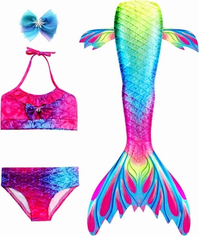 3 PCS Girls Swimsuit Bathing Suits Bikini with Cover Up Birthday Gift for Girl 3-9 Years