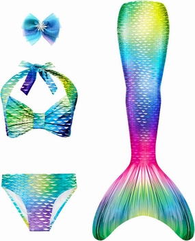3 PCS Girls Swimsuit Bathing Suits Bikini with Cover Up Birthday Gift for Girl 3-9 Years