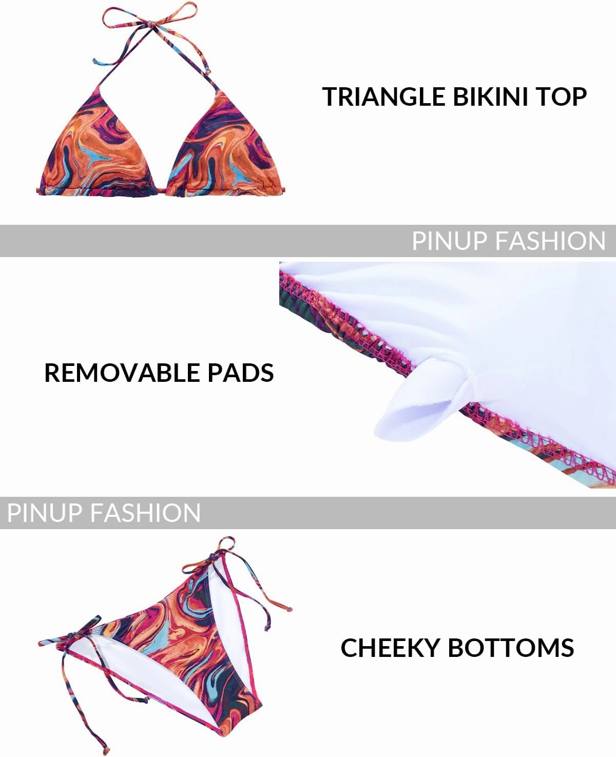 3 Piece Swimsuits Women Bikini Sets Triangle Halter Bathing Suit with Sexy Mesh Beach Cover Up
