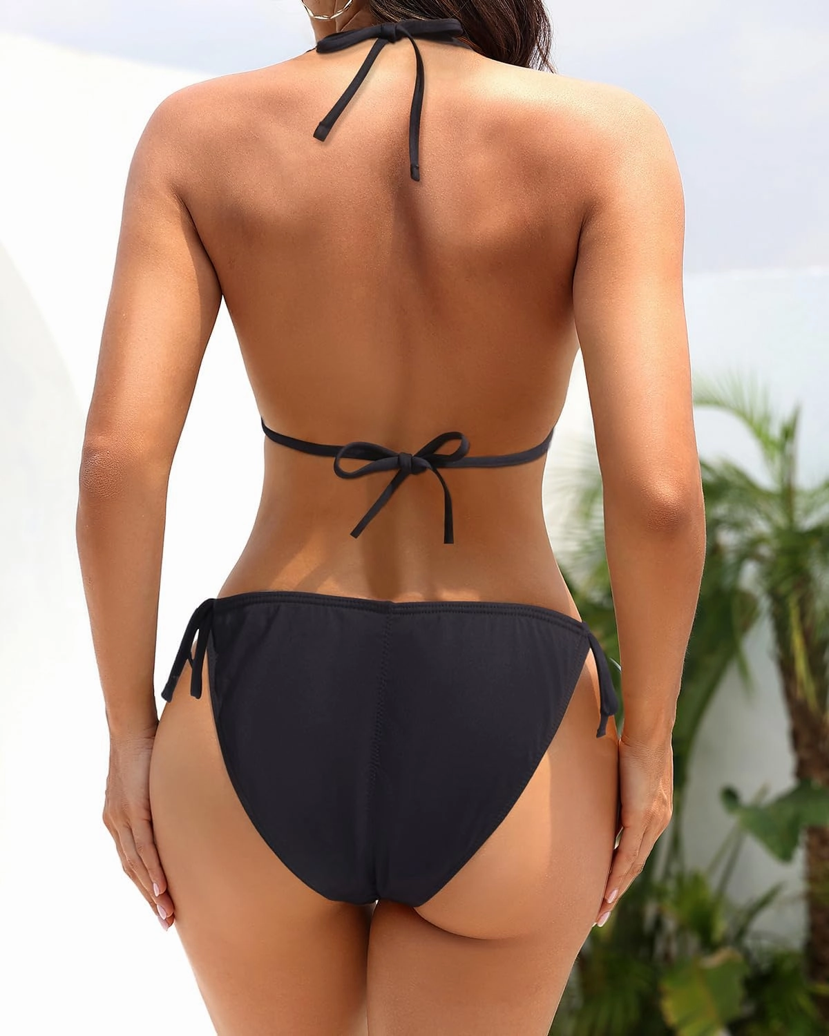 3 Piece Swimsuits Women Bikini Sets with Cover Up Halter Bathing Suit Set Sexy Cutout Coverup