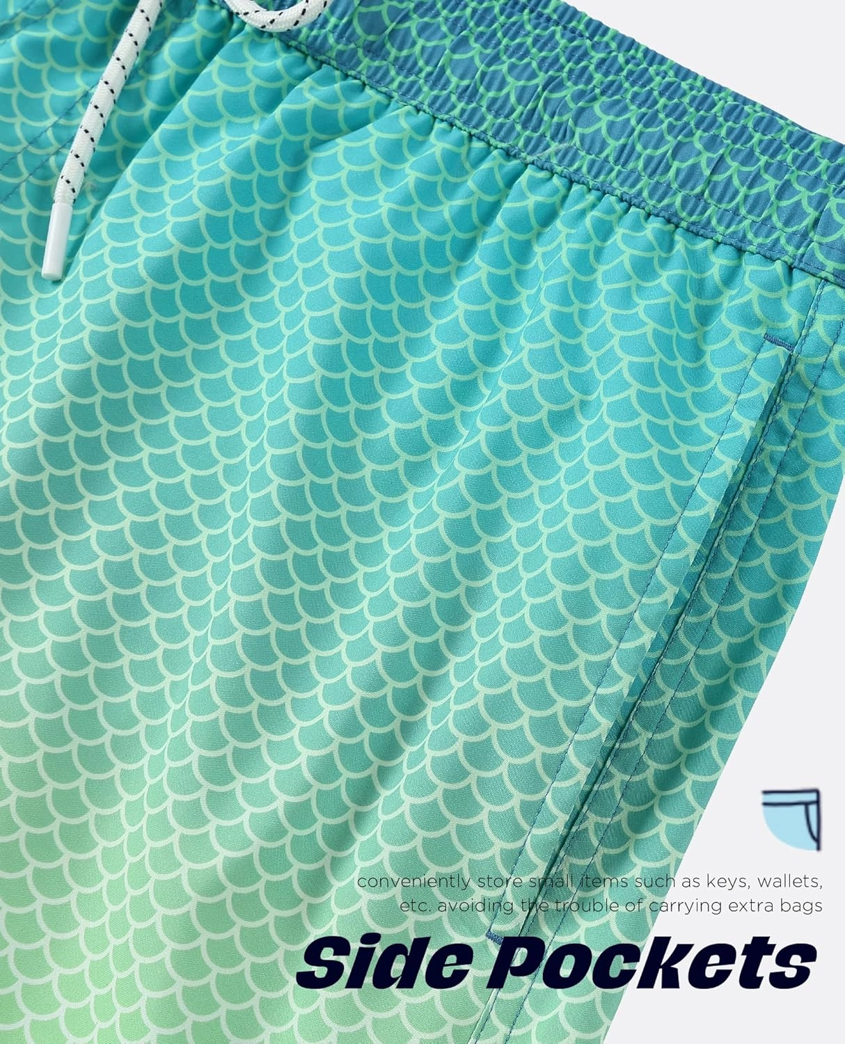 5 Inch Inseam Swimming Shorts Mens Gradient Swim Trunks with Mesh Liner Bathing Suit for Men Vacation
