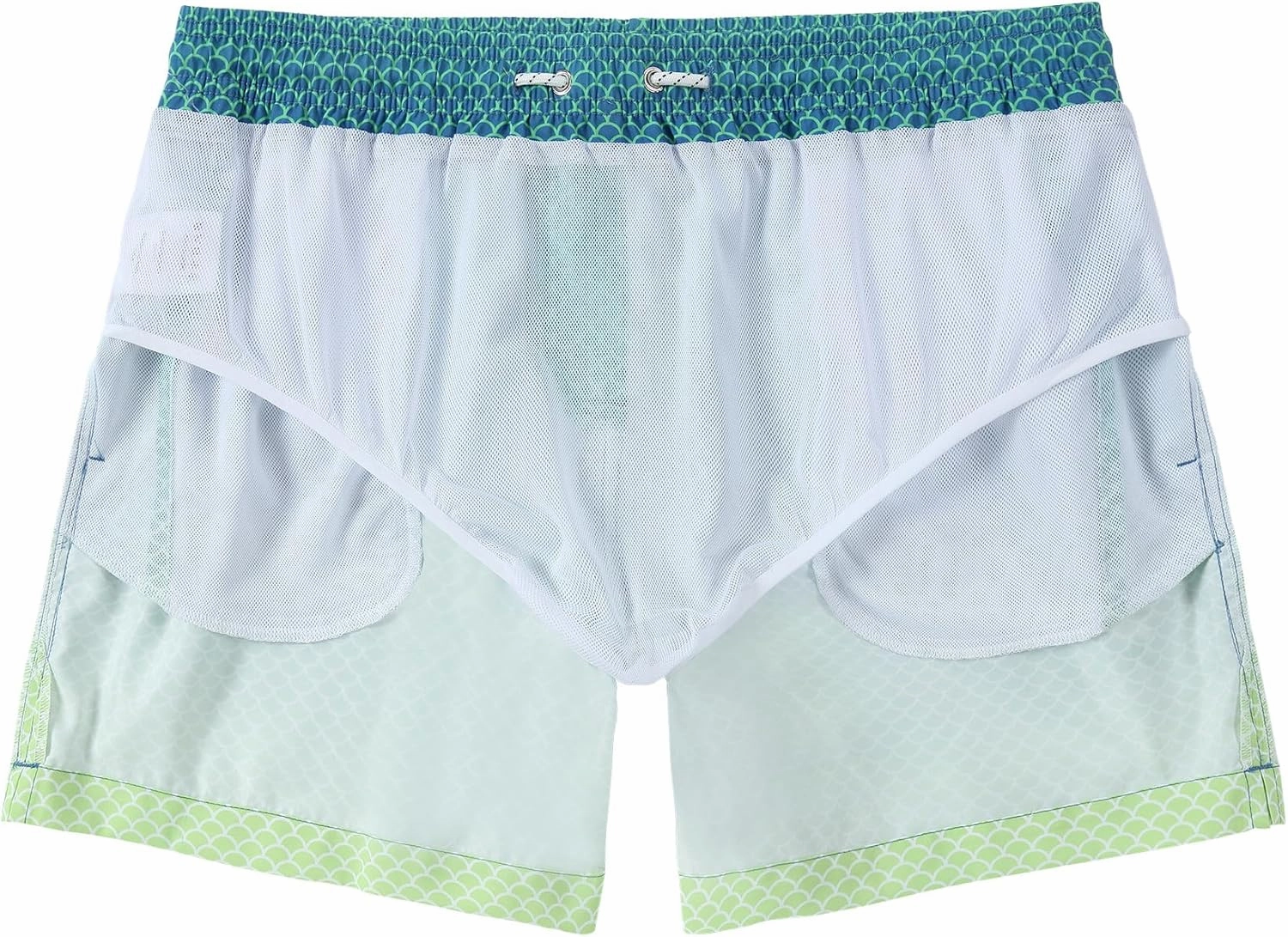 5 Inch Inseam Swimming Shorts Mens Gradient Swim Trunks with Mesh Liner Bathing Suit for Men Vacation