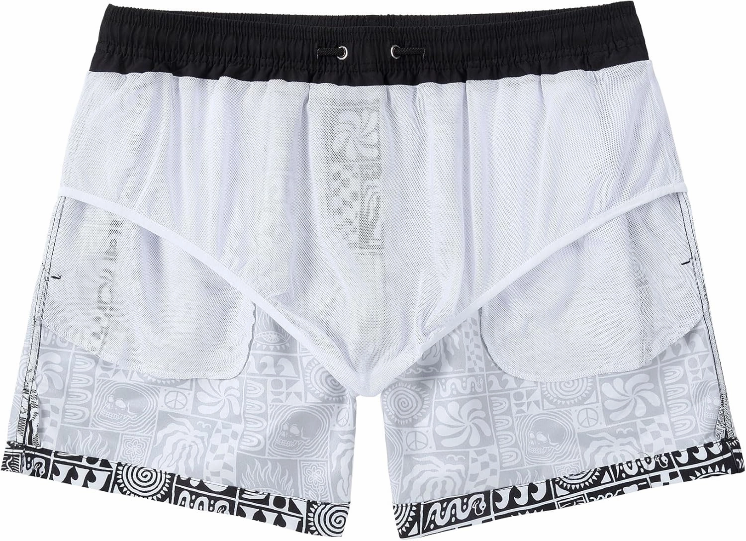 5 Inch Inseam Swimming Shorts Mens Gradient Swim Trunks with Mesh Liner Bathing Suit for Men Vacation