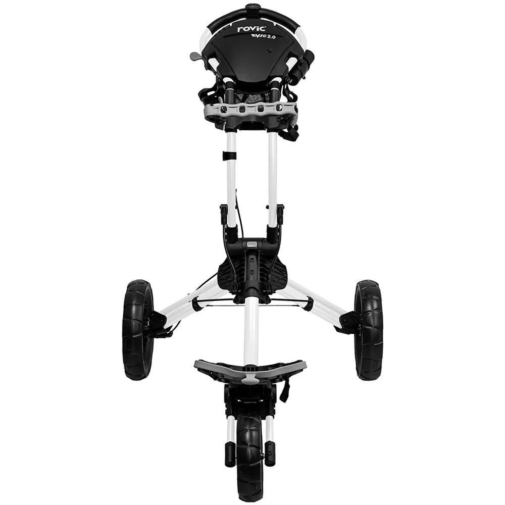 Clicgear Rovic RV1C 2.0 Compact 3-Wheel Push Trolley - Arctic/Black, Affordable golf clubs, Soft feel golf balls, Golf meme gifts