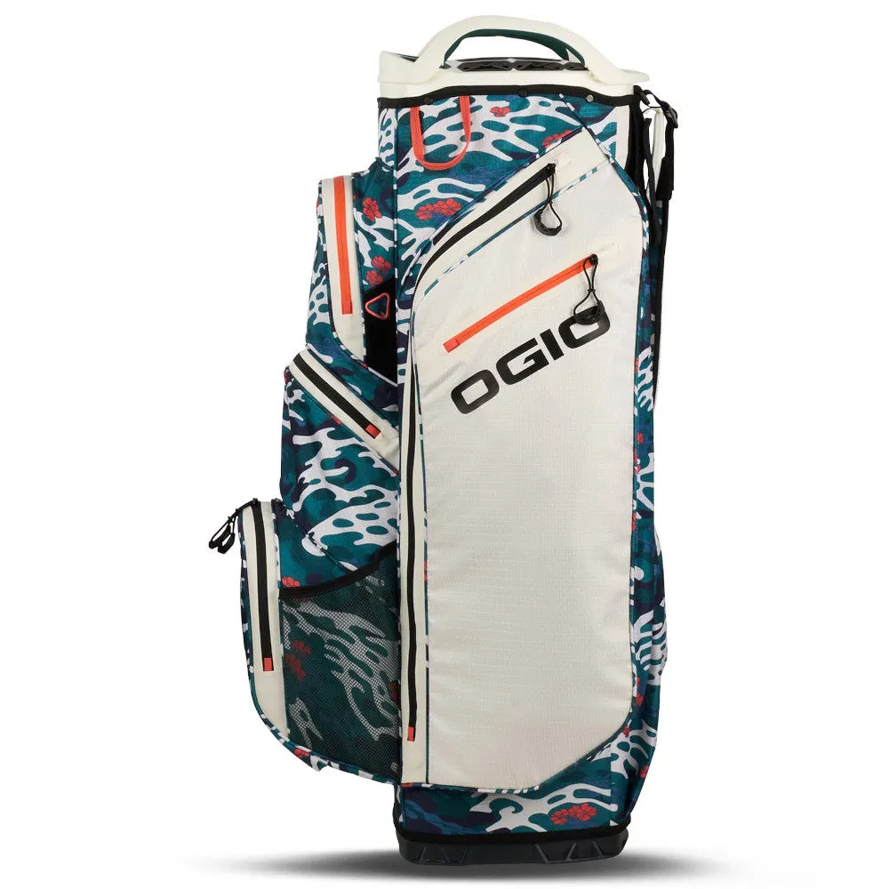 OGIO All Elements Silencer Waterproof Cart Bag - Wave Camo, Golf ball finder glasses, FootJoy golf shoes, Steel shaft golf irons