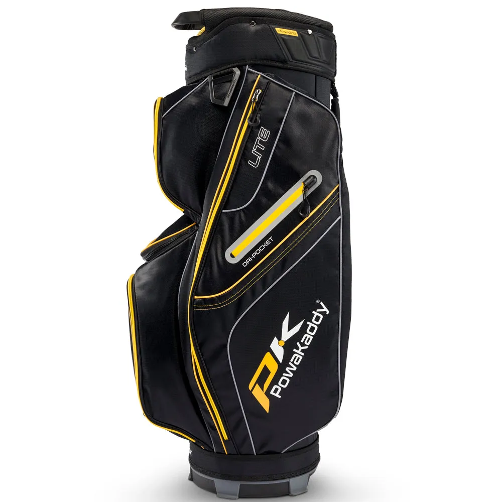PowaKaddy LITE Cart Bag -  Black/Yellow, Golf cart accessories, Wide width golf shoes, Leather golf gloves