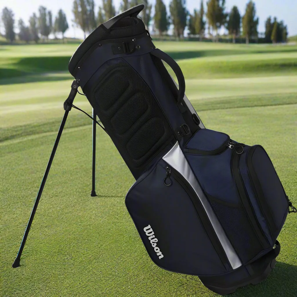 Wilson Feather Stand Bag - Navy/White, Personalized golf tees, Men's golf polo shirts, Best golf irons