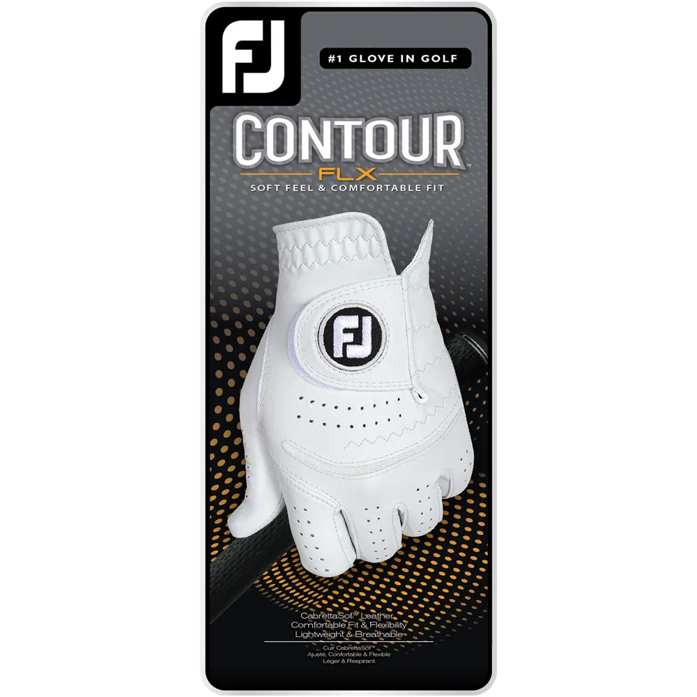 FootJoy Contour FLX Leather Glove - Pearl, Luxury golf accessories