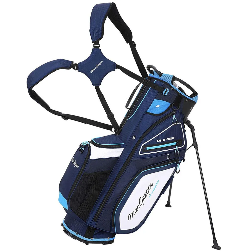 MacGregor Paramount Hybrid 14 Cart/Stand Bag - Navy/Sky, Golf stand bag, Golf grip tape