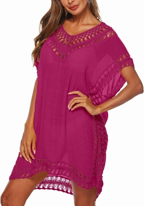 Adisputent Womens Swimsuits Cover Ups Crochet Chiffon Beach Cover Bathing Suit Bikini Wear Coverups Dress
