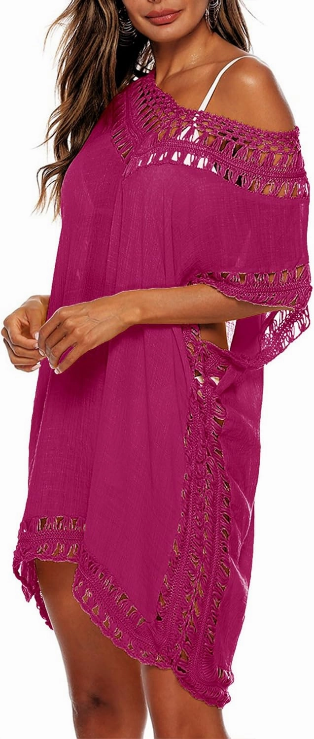 Adisputent Womens Swimsuits Cover Ups Crochet Chiffon Beach Cover Bathing Suit Bikini Wear Coverups Dress