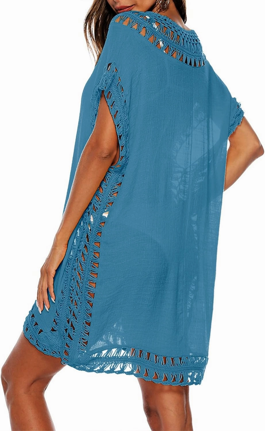 Adisputent Womens Swimsuits Cover Ups Crochet Chiffon Beach Cover Bathing Suit Bikini Wear Coverups Dress