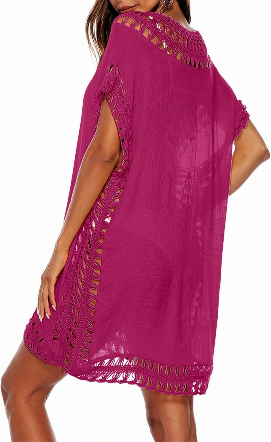Adisputent Womens Swimsuits Cover Ups Crochet Chiffon Beach Cover Bathing Suit Bikini Wear Coverups Dress