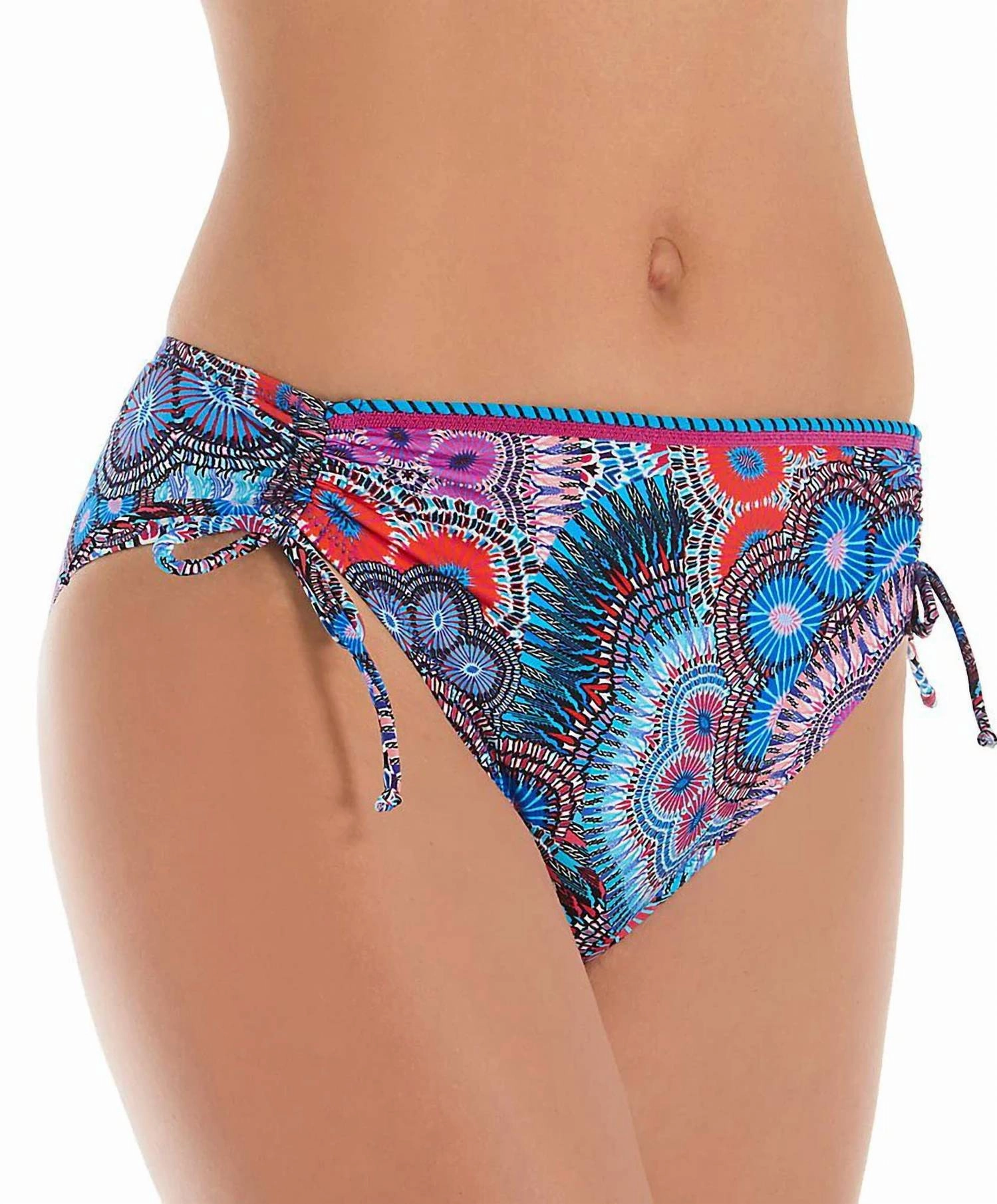 Adjustable Tie Swim Bottom In Bleu Avatar