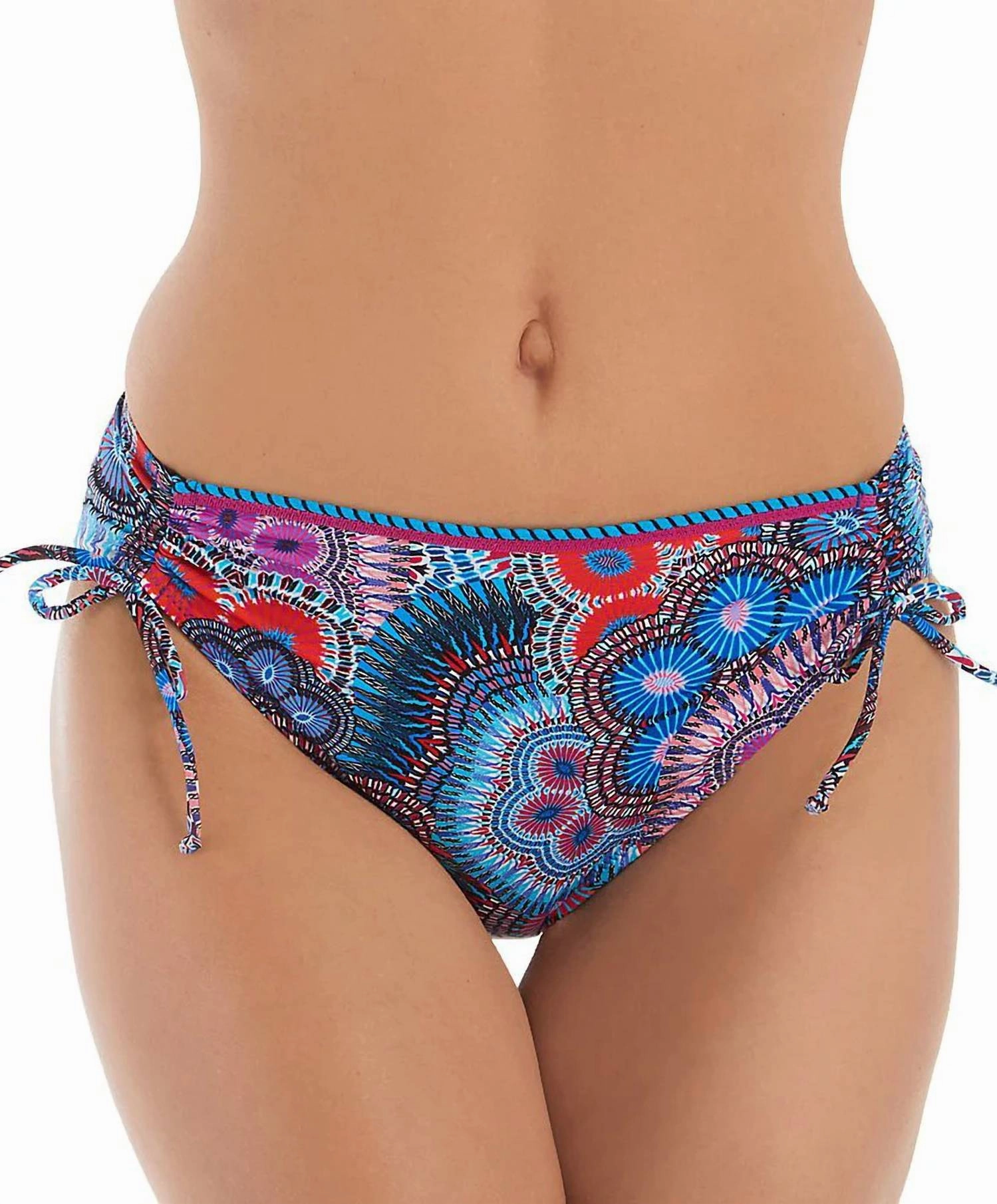 Adjustable Tie Swim Bottom In Bleu Avatar