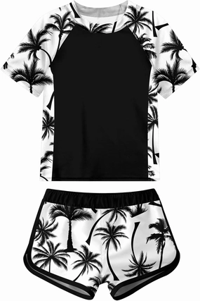 ADUKIDE Girls Rash Guard Swimsuit 2-Piece Bathing Suit UPF 50  Summer Beach Swimwear Size 7-16T