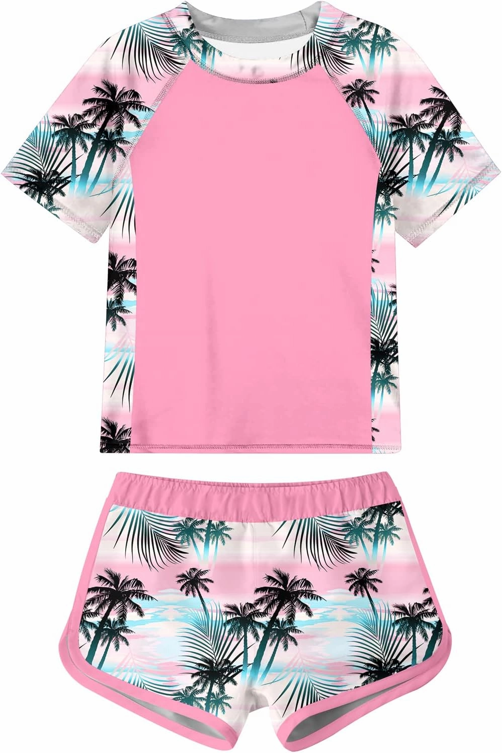 ADUKIDE Girls Rash Guard Swimsuit 2-Piece Bathing Suit UPF 50  Summer Beach Swimwear Size 7-16T