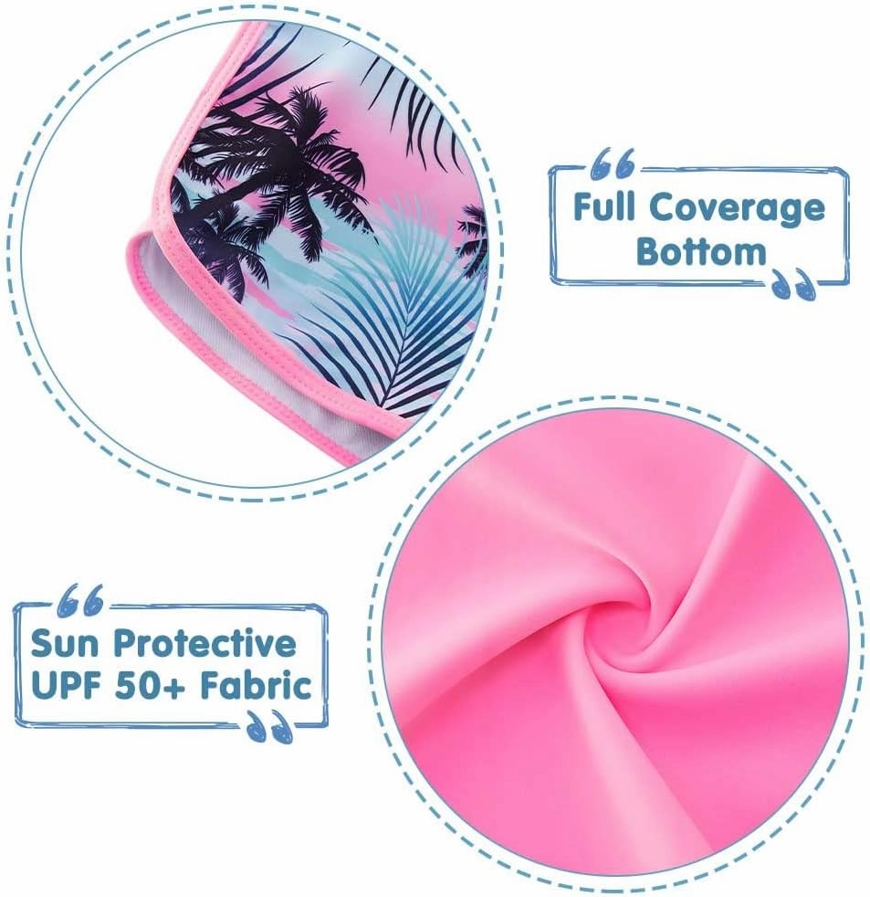 ADUKIDE Girls Rash Guard Swimsuit 2-Piece Bathing Suit UPF 50  Summer Beach Swimwear Size 7-16T