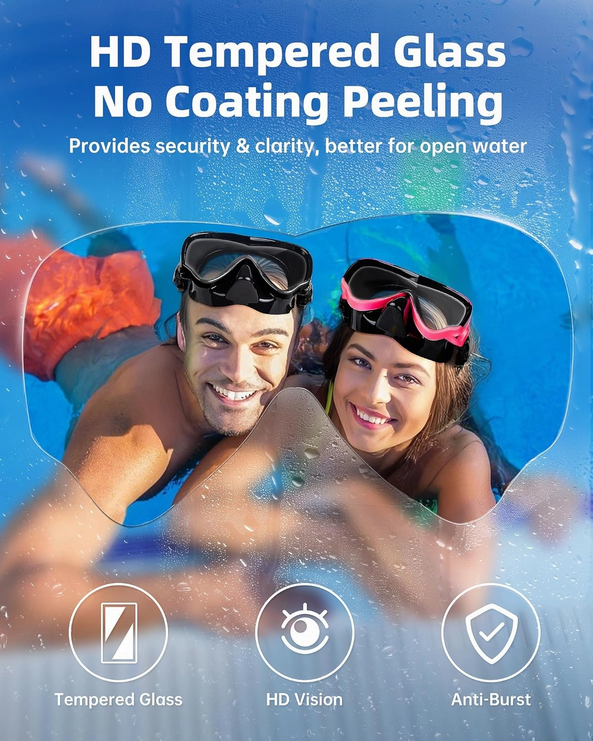 Adult Swim Goggles with Nose Cover, 180?? Clear Wide View No Leak Diving Mask Pool Goggles for Women Men Adult Youth