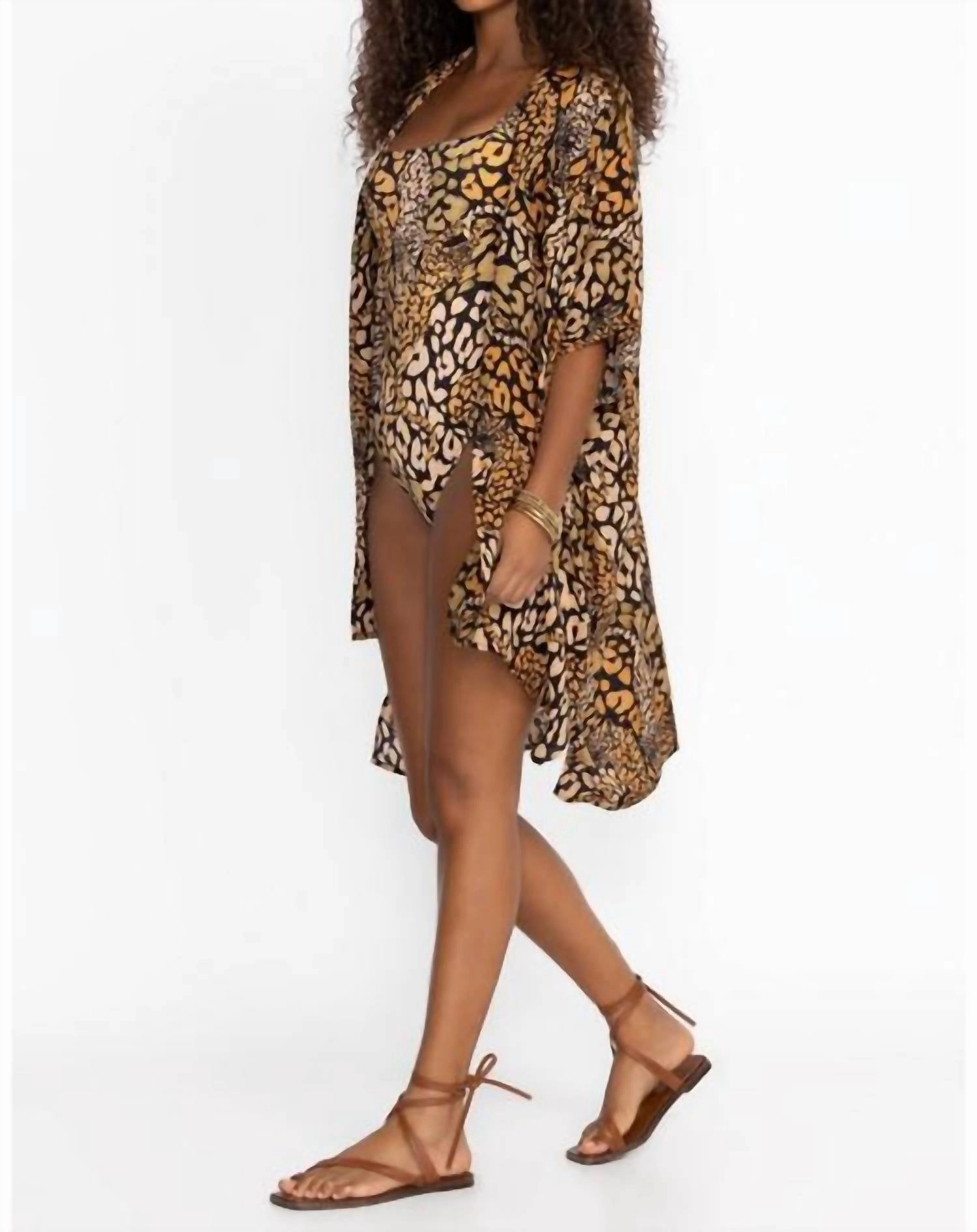 Afeni (Gold) Oversized Button Down Shirt