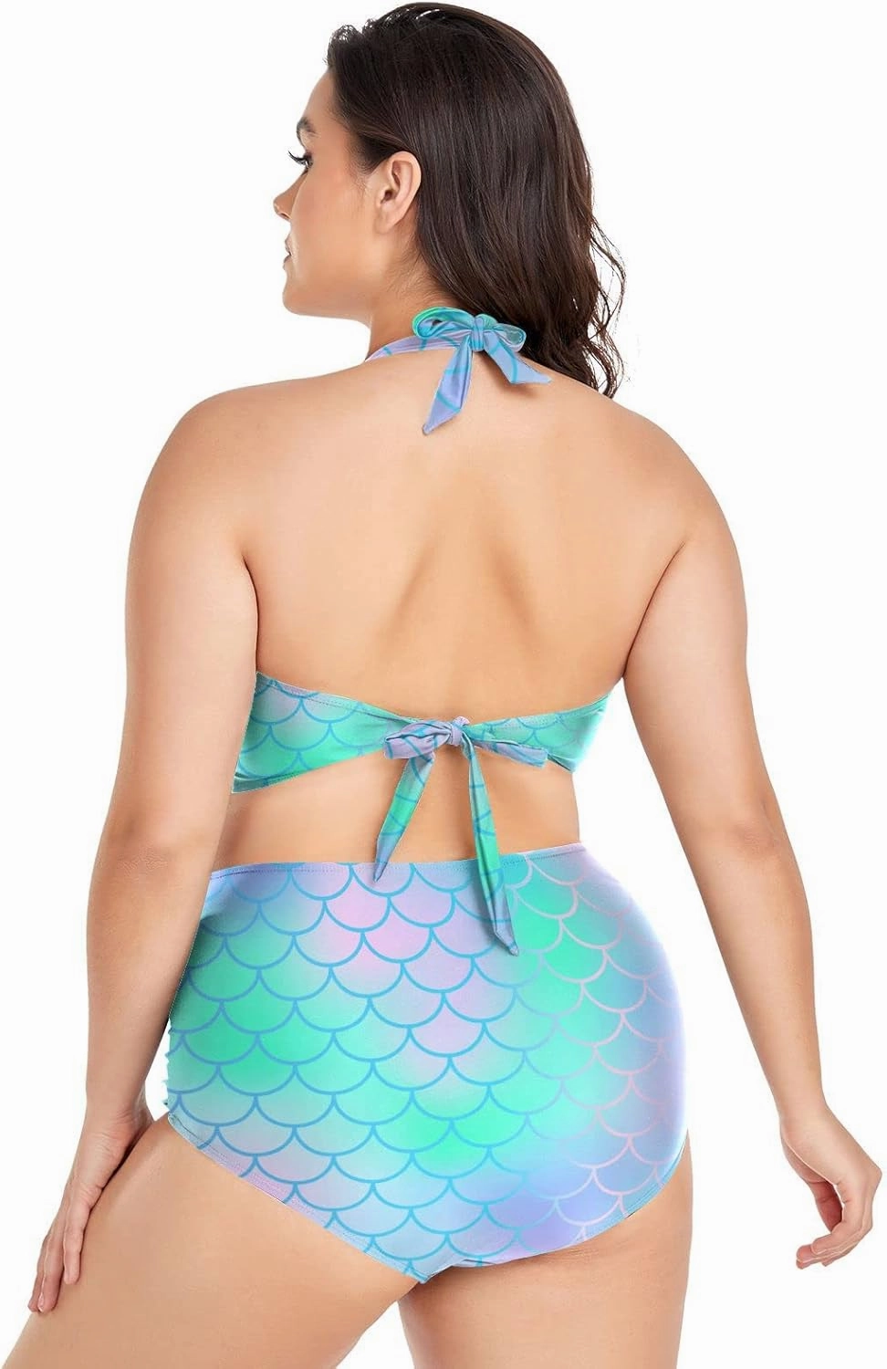 Aflyko Women Plus Size Bikini 2-Piece Swimsuit Ruched Swimwear Large Beachwear