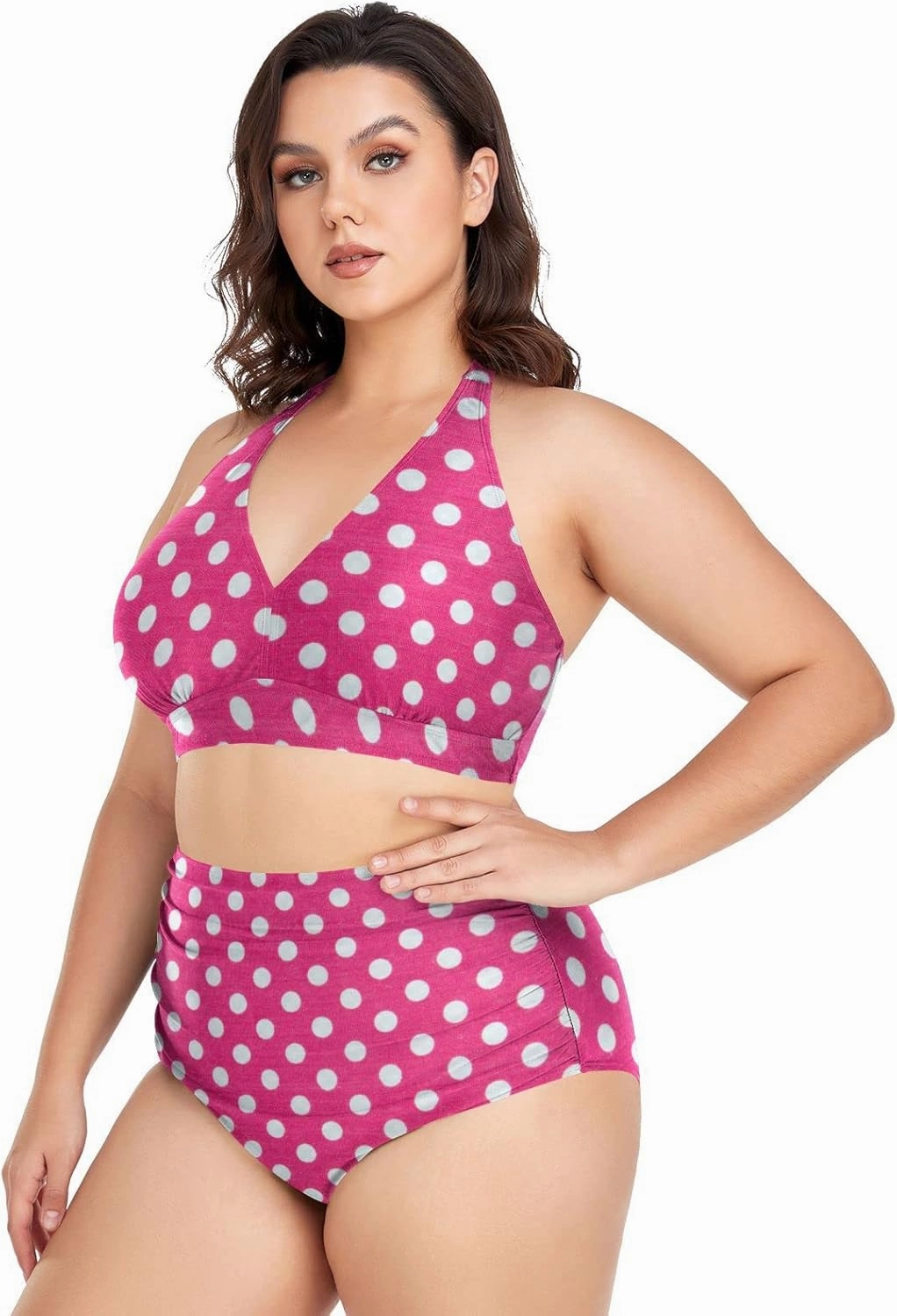 Aflyko Women Plus Size Bikini 2-Piece Swimsuit Ruched Swimwear Large Beachwear