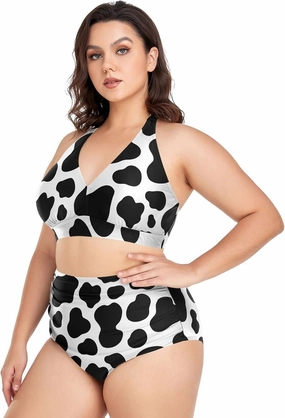 Aflyko Women Plus Size Bikini 2-Piece Swimsuit Ruched Swimwear Large Beachwear