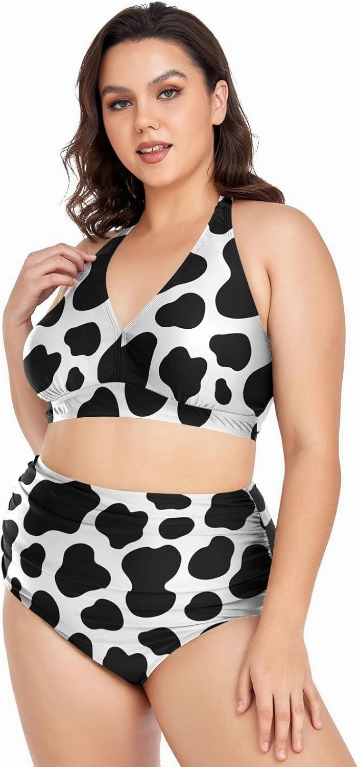 Aflyko Women Plus Size Bikini 2-Piece Swimsuit Ruched Swimwear Large Beachwear