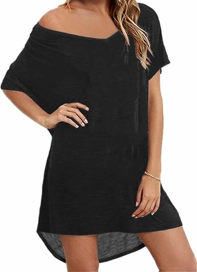 AI'MAGE Swimsuit Cover Up Women's Beach Dress Plus Size Bathing Suit Coverup Casual T Shirt Dresses Beachwear