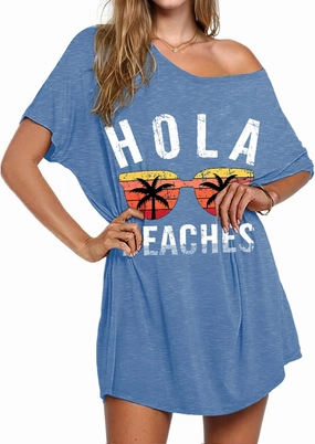AI'MAGE Swimsuit Cover Up Women's Beach Dress Plus Size Bathing Suit Coverup Casual T Shirt Dresses Beachwear