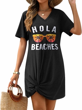 AI'MAGE Swimsuit Cover Ups for Women Short Sleeve Bathing Suit Coverup Casual Bikini Swimwear Beach Cover Up Dress S-XXL