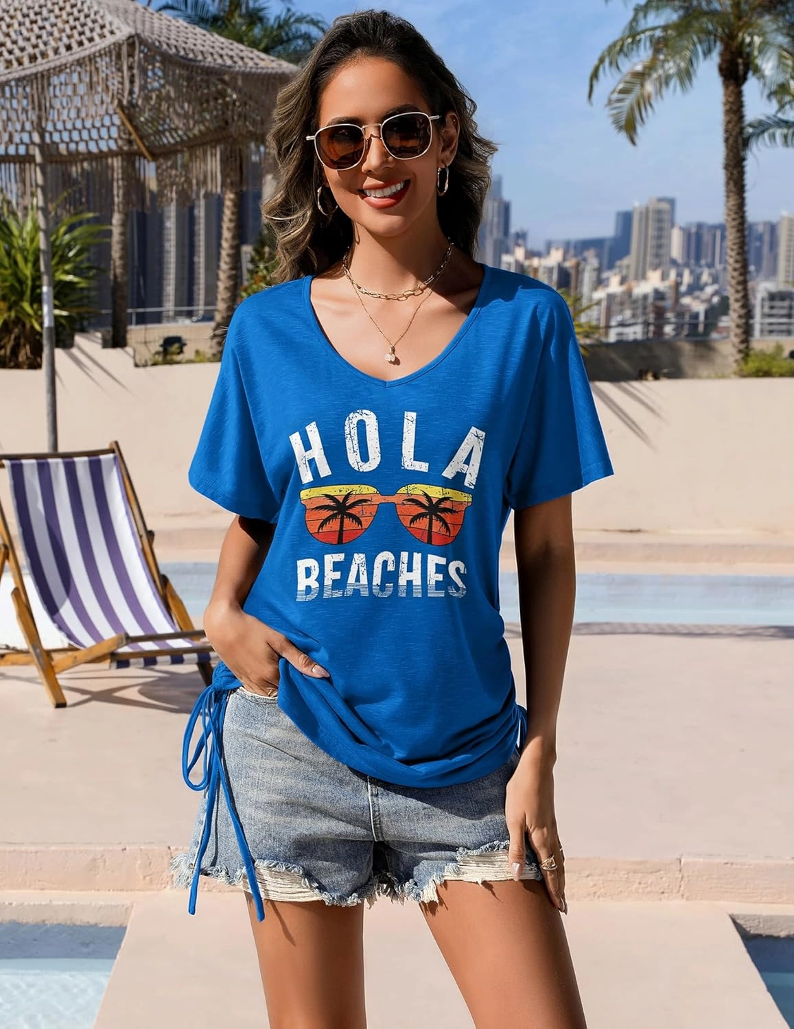 AI'MAGE Swimsuit Coverup for Women Short Sleeve Bathing Suit Cover Up T-Shirt Casual Beach Dress Drawstring Swim Cover Up