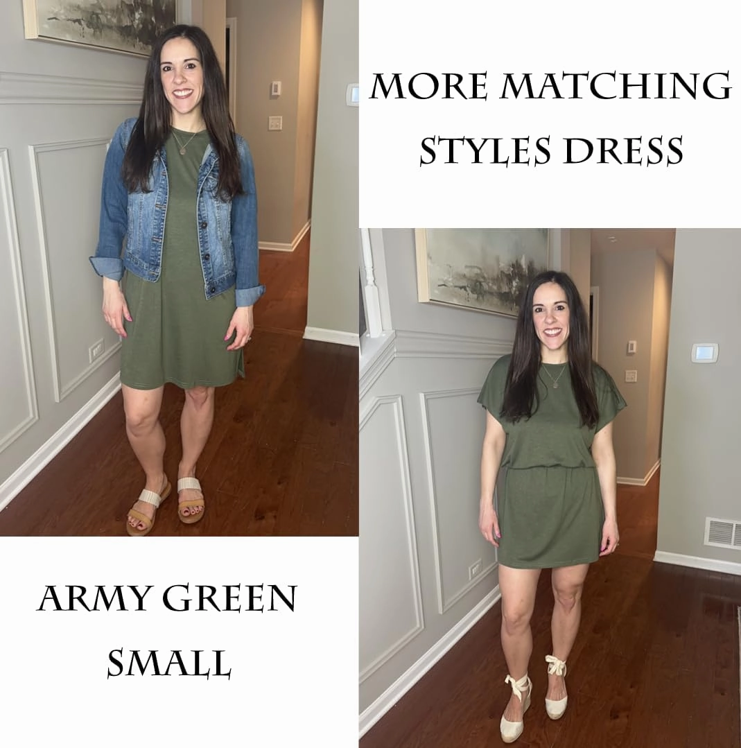 AI'MAGE Women's Coverups Short Sleeve T-Shirt Dress Casual Side Slit Loose Fit Knee Length Beach Mini Dress S-XXL