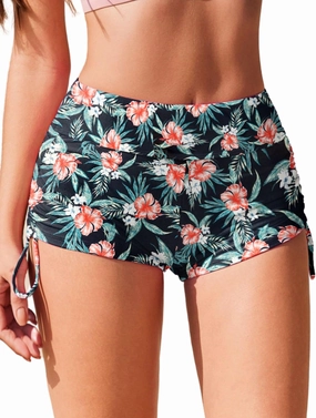 AI'MAGE Womens 3" Swim Board Shorts High Waisted Bathing Suit Bottoms Boy Shorts Adjustable Ruched Side Bikini Shorts S-XXL