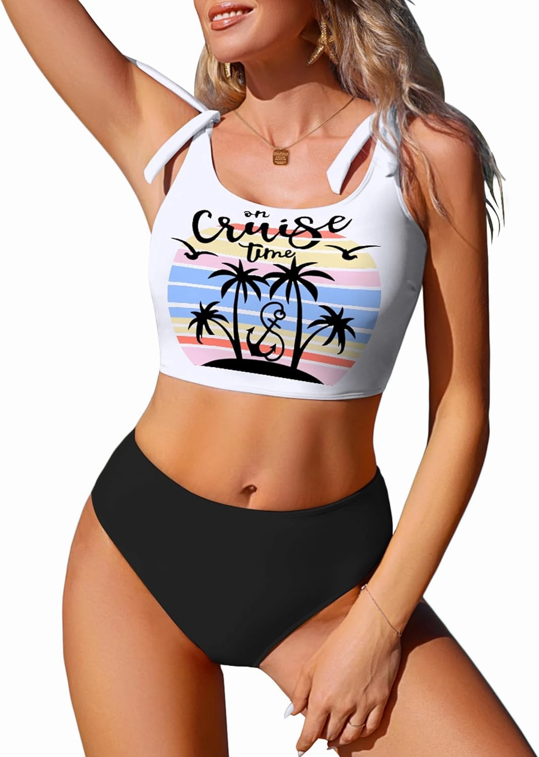 AI'MAGE Womens Bikini Set Cute Tank Top with Sexy Bottom Swimsuit Two Pieces Summer Beach Bathing Suit S-3XL