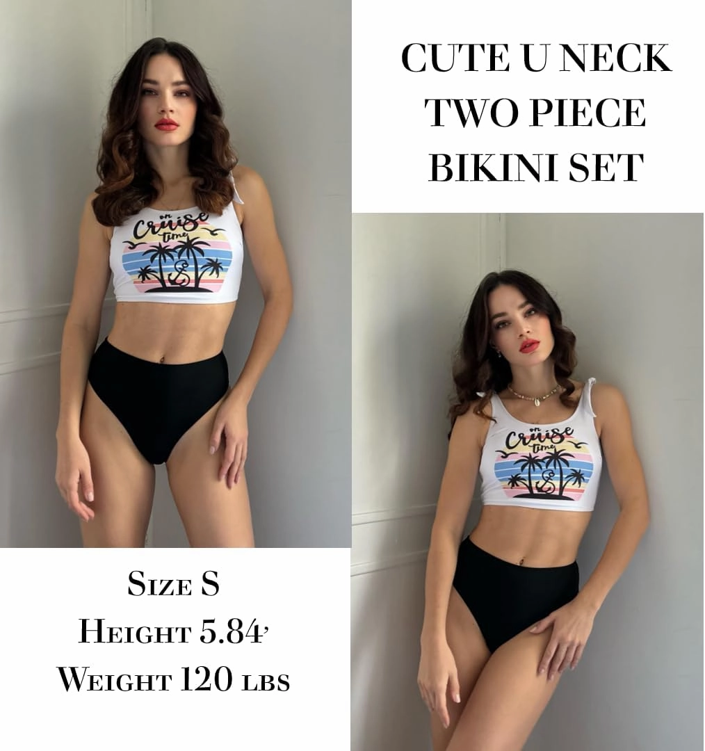 AI'MAGE Womens Bikini Set Cute Tank Top with Sexy Bottom Swimsuit Two Pieces Summer Beach Bathing Suit S-3XL