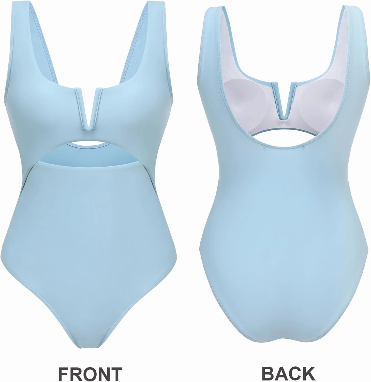 AI'MAGE Womens One Piece Swimsuits Tummy Control Bathing Suit 2025 Cutout High Waisted V Neck Monokini Swimwear