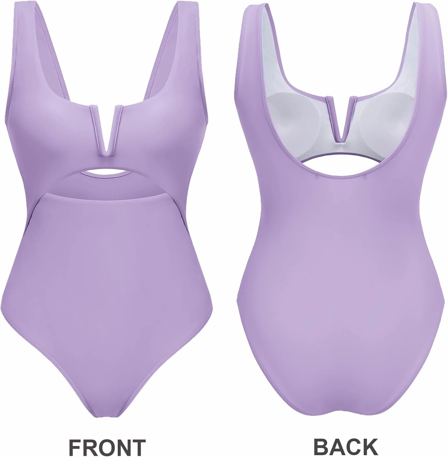 AI'MAGE Womens One Piece Swimsuits Tummy Control Bathing Suit 2025 Cutout High Waisted V Neck Monokini Swimwear