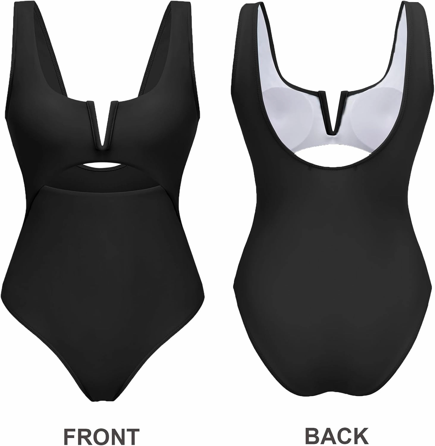 AI'MAGE Womens One Piece Swimsuits Tummy Control Bathing Suit 2025 Cutout High Waisted V Neck Monokini Swimwear