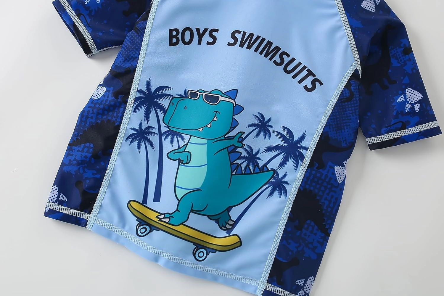 AIWUHE Toddler Boys Swimsuit Set Rash Guard Boys' Swimwear Two Piece Bathing Suit and Swim Trunk with Hat UPF 50  3-8Y