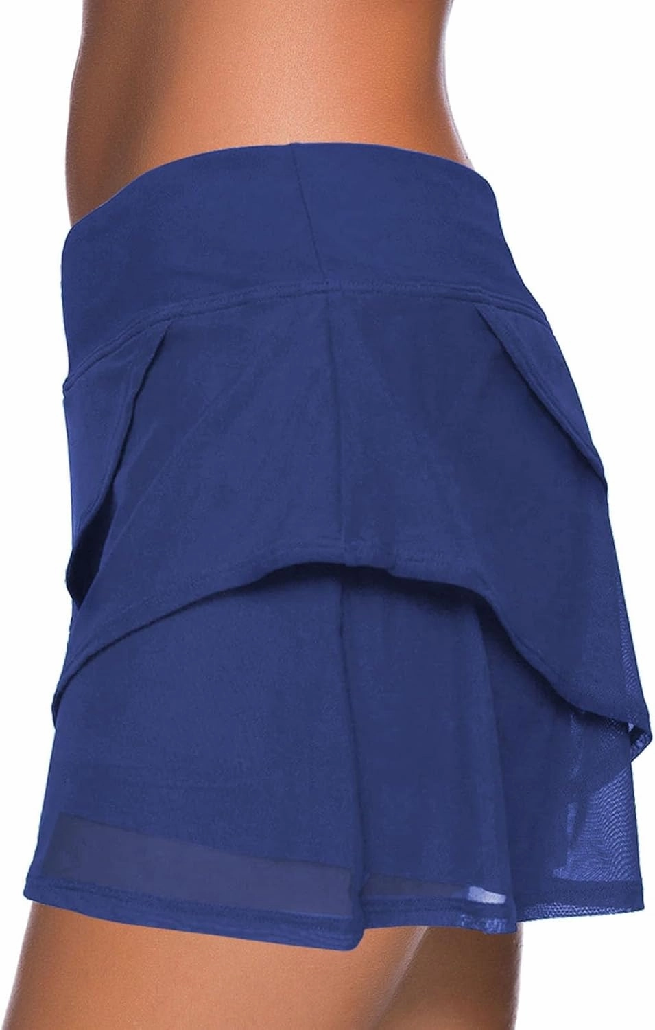 Aleumdr Women's Waistband Layered Swimdress Ruffle Swim Skirt Swimsuit Bottom(Available in Plus)