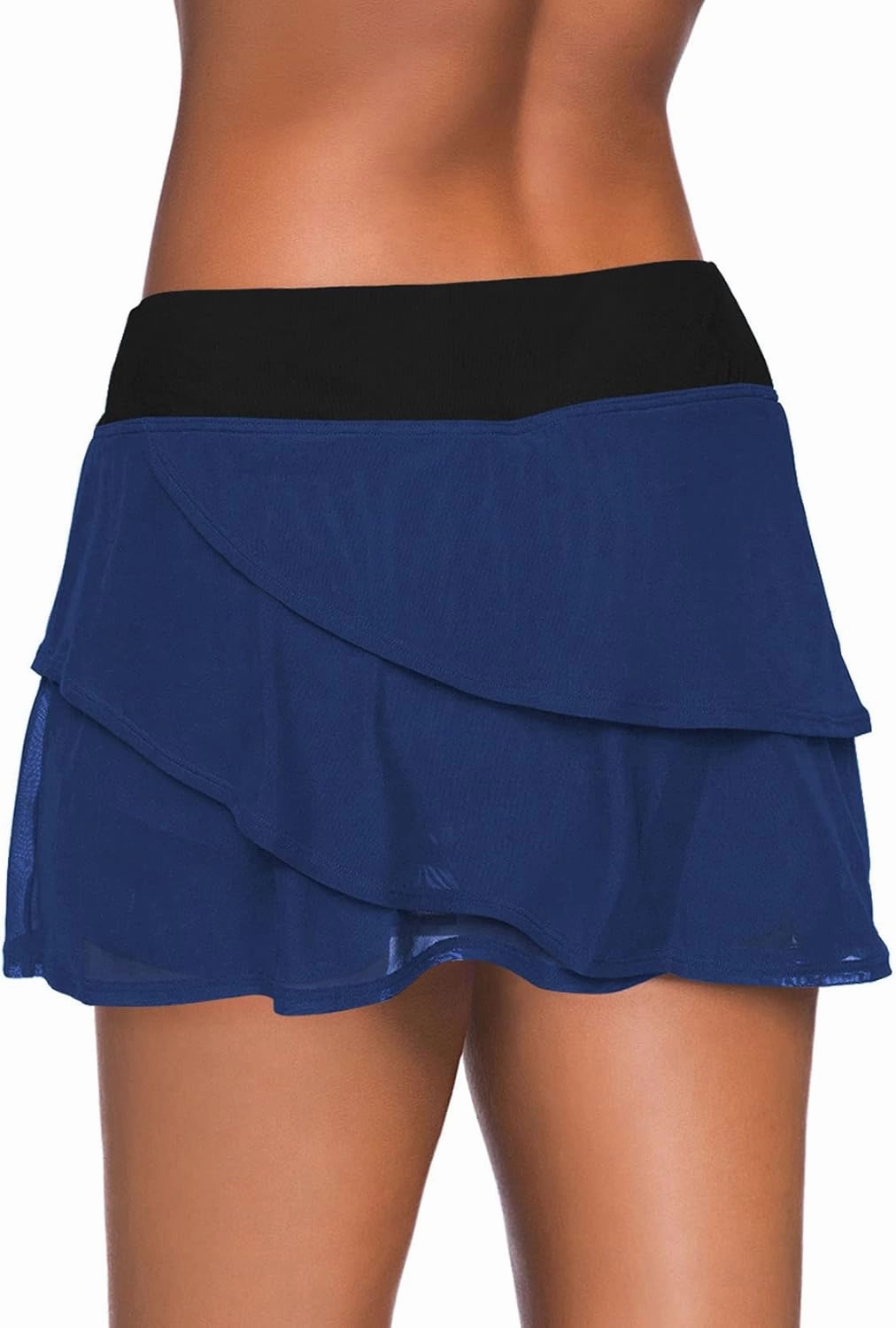 Aleumdr Women's Waistband Layered Swimdress Ruffle Swim Skirt Swimsuit Bottom(Available in Plus)