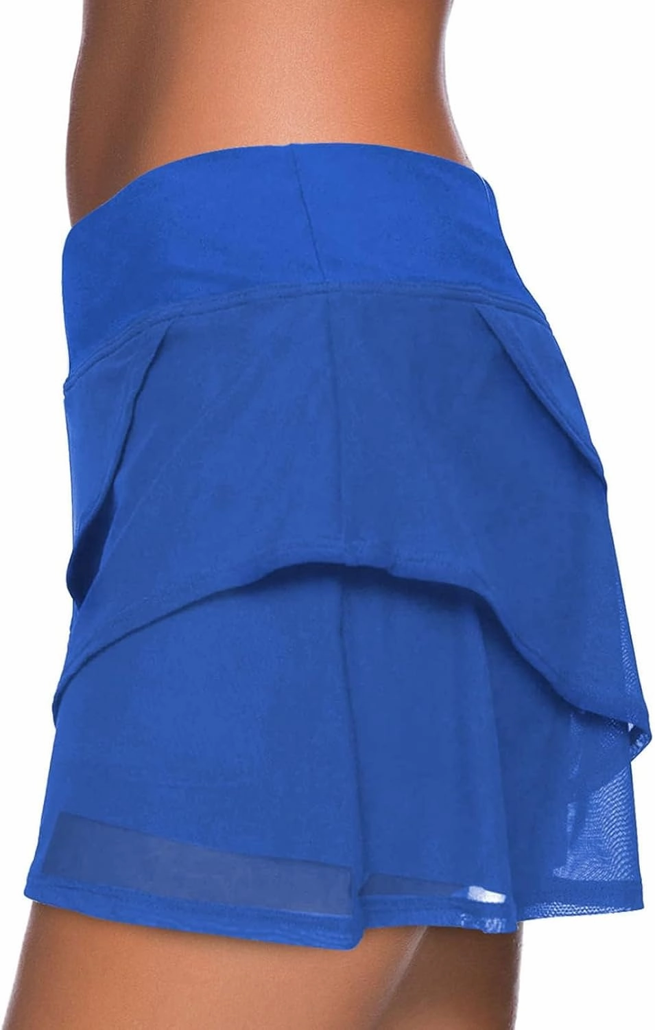 Aleumdr Women's Waistband Layered Swimdress Ruffle Swim Skirt Swimsuit Bottom(Available in Plus)