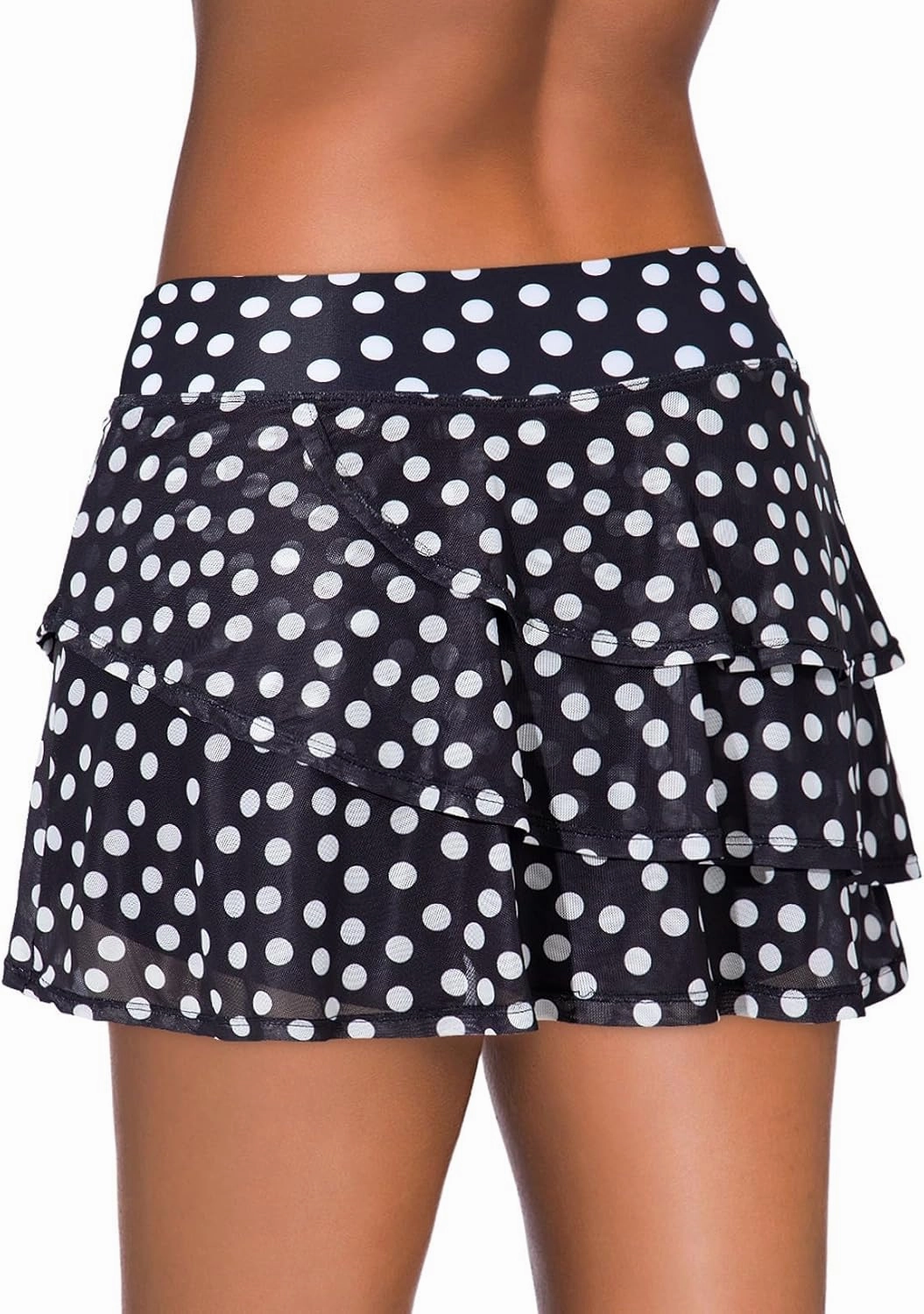 Aleumdr Women's Waistband Layered Swimdress Ruffle Swim Skirt Swimsuit Bottom(Available in Plus)