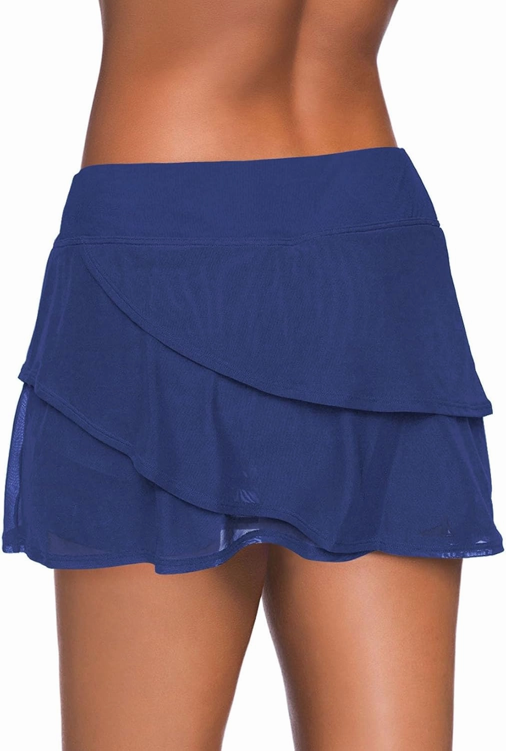 Aleumdr Women's Waistband Layered Swimdress Ruffle Swim Skirt Swimsuit Bottom(Available in Plus)
