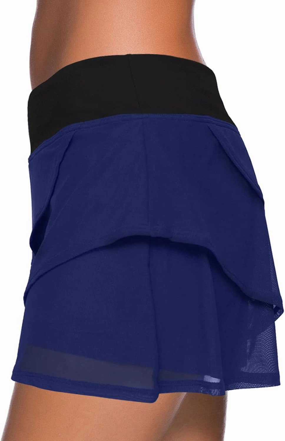 Aleumdr Women's Waistband Layered Swimdress Ruffle Swim Skirt Swimsuit Bottom(Available in Plus)