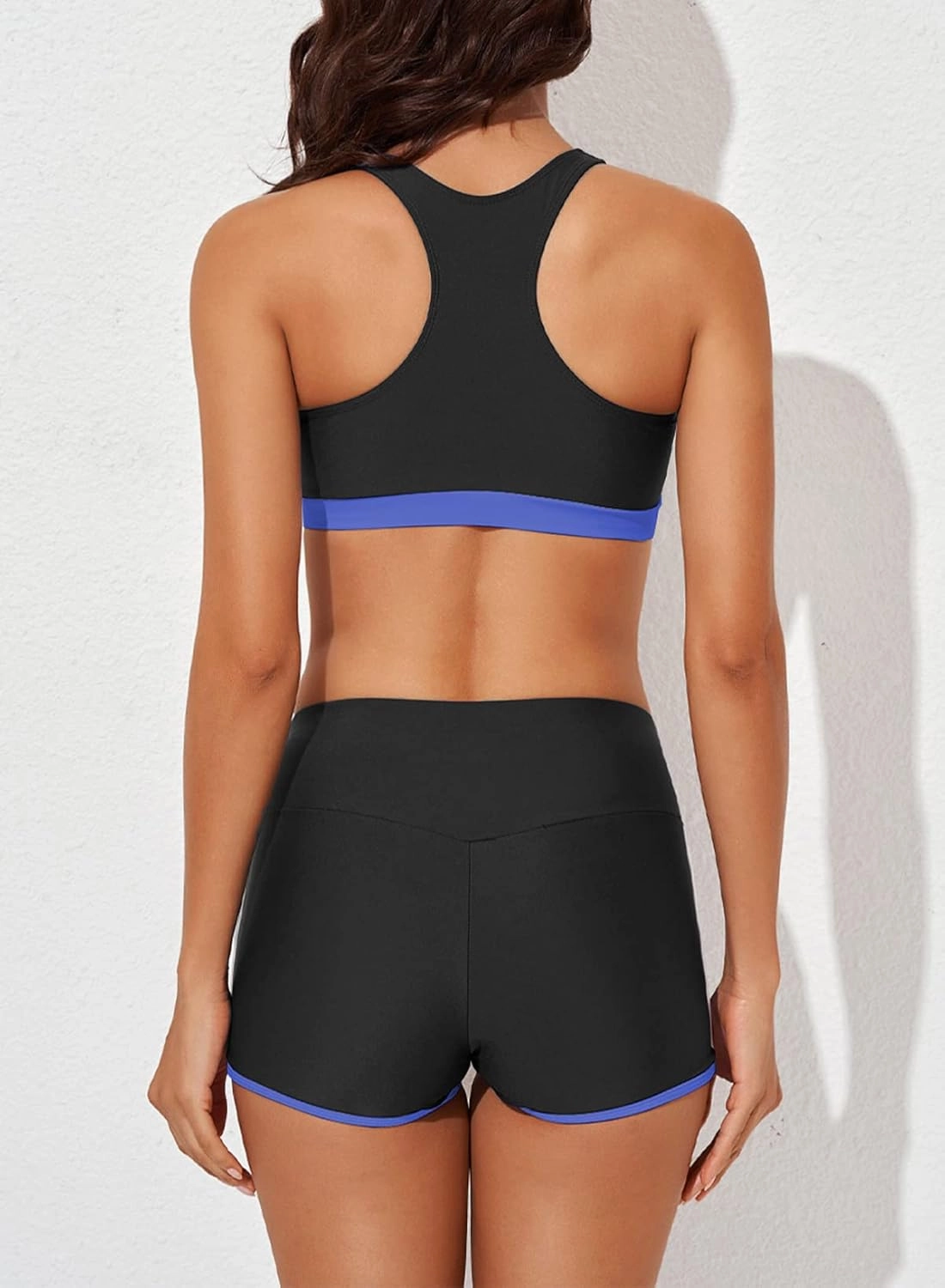 Aleumdr Womens Athletic 3 Piece Tankini Swimsuits with Shorts Swim Tank Tops with Sports Bra and Boyshorts Bathing Suits