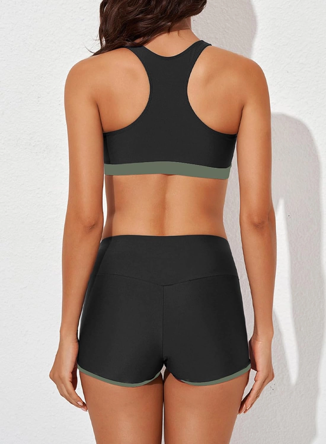 Aleumdr Womens Athletic 3 Piece Tankini Swimsuits with Shorts Swim Tank Tops with Sports Bra and Boyshorts Bathing Suits
