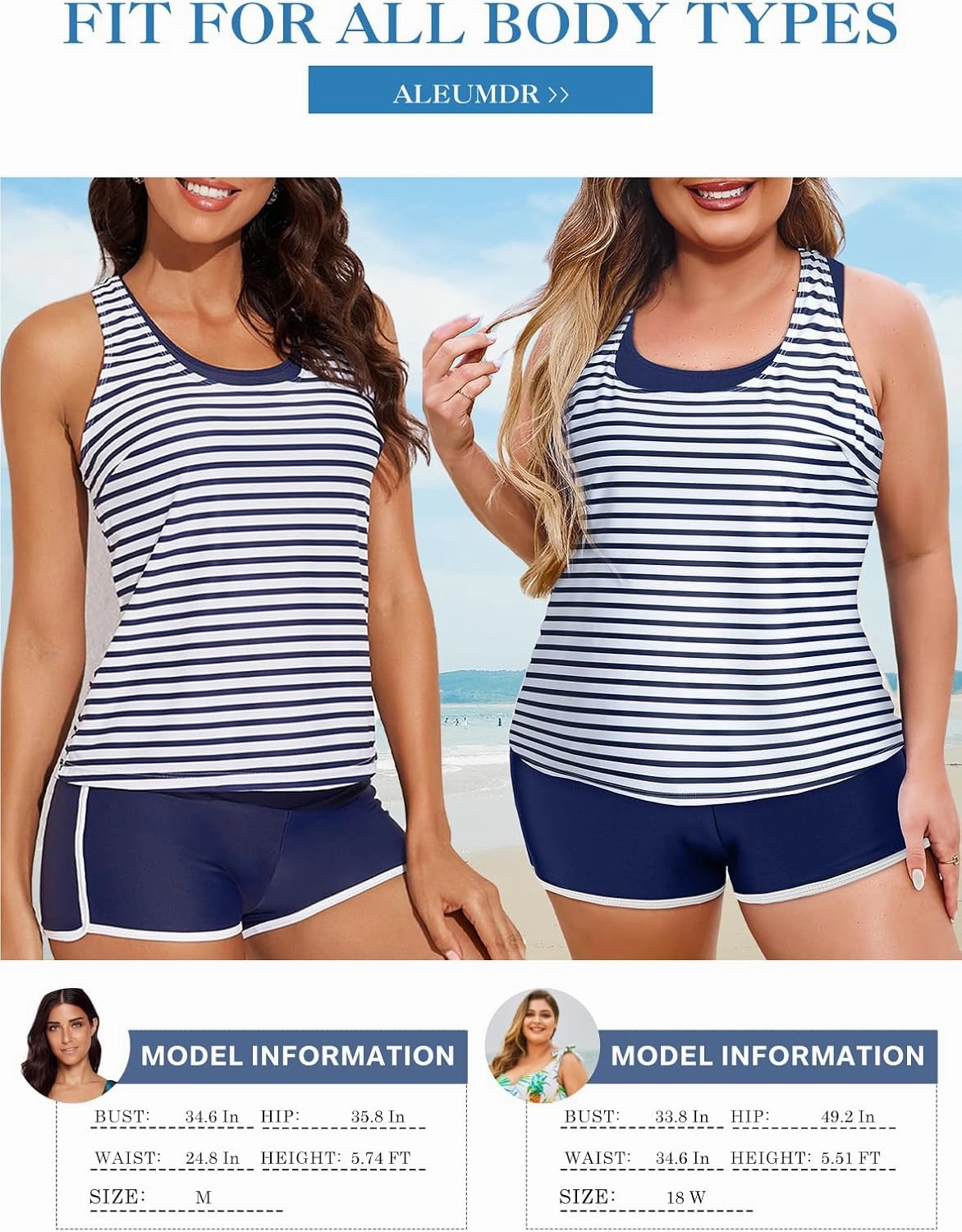 Aleumdr Womens Athletic 3 Piece Tankini Swimsuits with Shorts Swim Tank Tops with Sports Bra and Boyshorts Bathing Suits