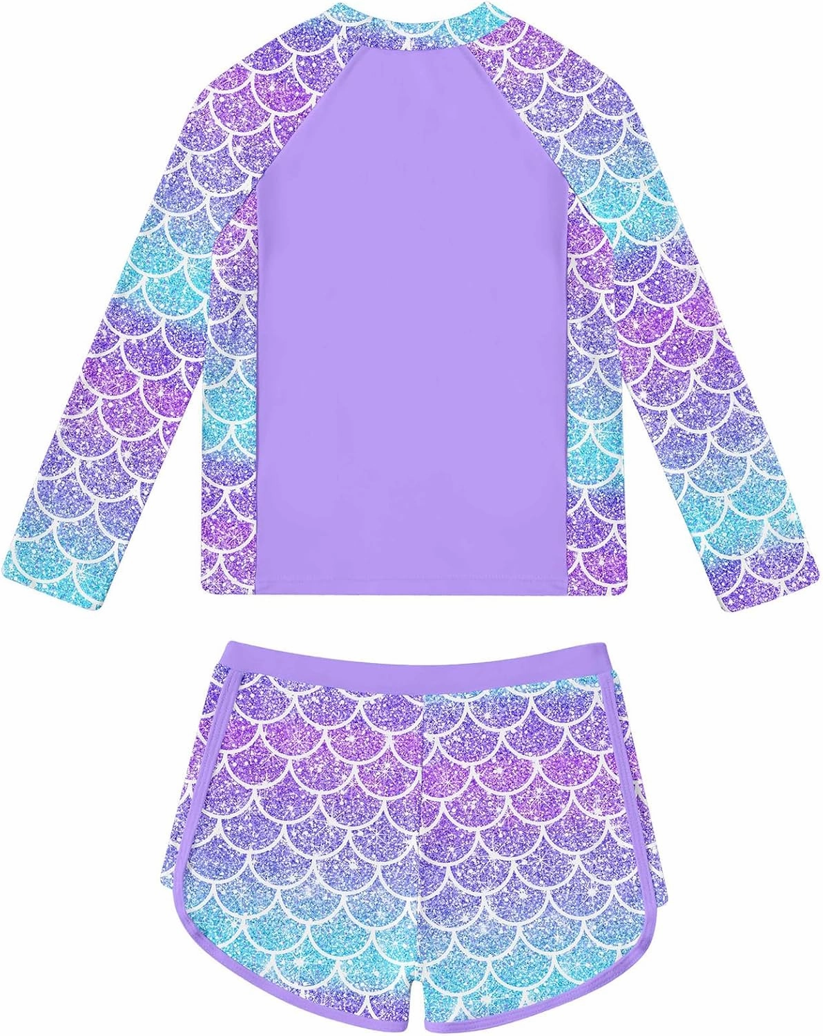 ALISISTER Girls Rash Guard Swimsuit 2 Pieces Long Sleeve Bathing Suits Swimwear for 5-9 Years UPF 50 